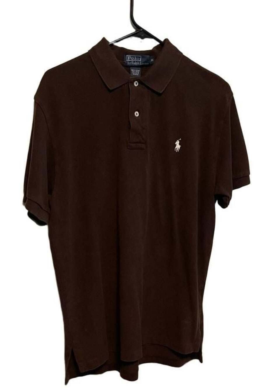 Polo Ralph Lauren Men Sz.M Brown Short Sleeve Pique Cotton Polo Shirt Pony